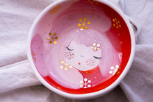 Load image into Gallery viewer, &quot;SWEETHEART&quot; ♡︎ BOWL Terra Red with Golden leaves