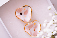 Load image into Gallery viewer, Wave Earrings in Cream Blush &amp; Golden Dots