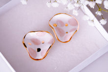 Load image into Gallery viewer, Wave Earrings in Cream Blush &amp; Golden Dots