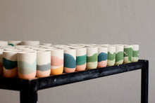 Load image into Gallery viewer, &quot;Landscape&quot; 2er-Set Espresso Cups, 80 ml Speckled Emerald &amp; Blush