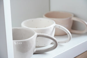 Pinch Cup - Warm Grey - Cappuccino & Tea Cup, ca. 2.5 dl - O I A  ceramics